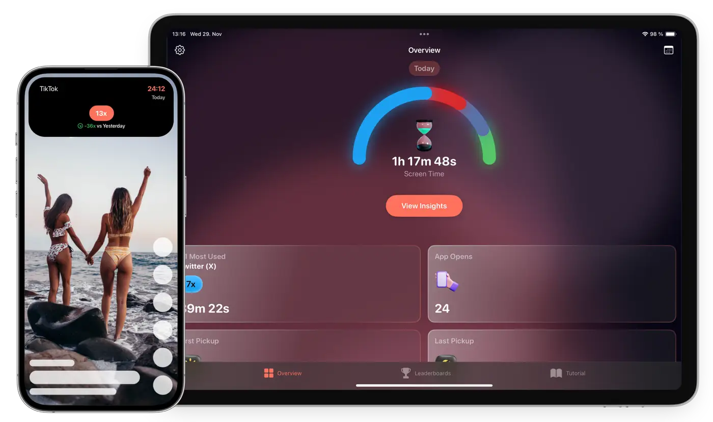 Sandflow real-time screen time timer on iPhone